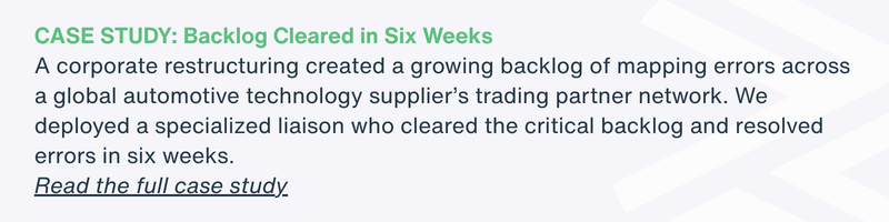 Case study: EDI mapping backlog cleared in six weeks for automotive supplier