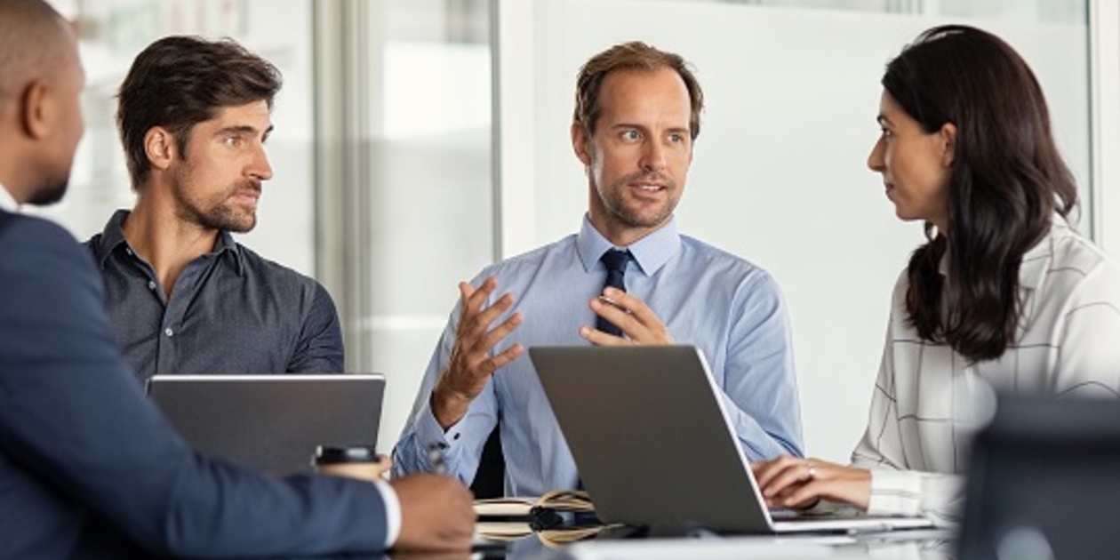 Group of colleagues having a discussion