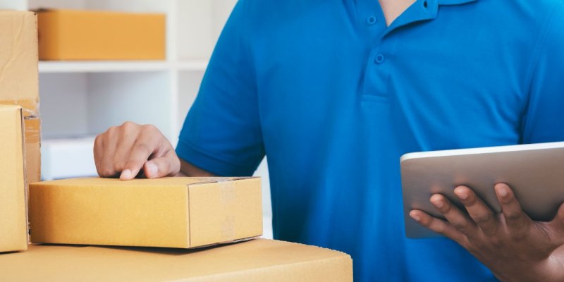 preparing packages for shipping