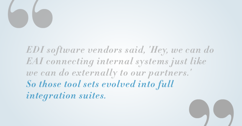 EDI technical evolution from EAI to full integration suites