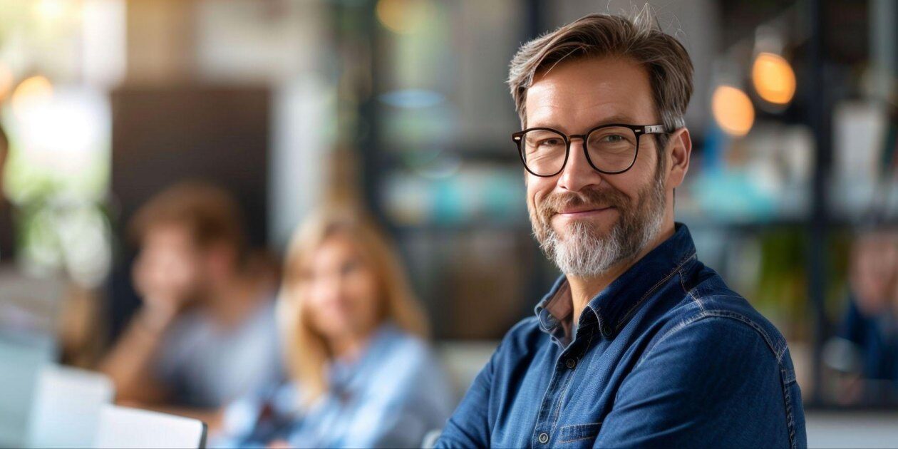 Smiling supply chain manager.