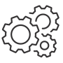 Gears connecting icon