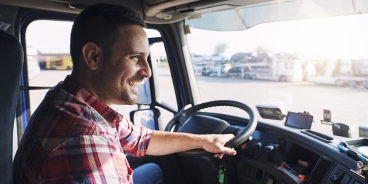 Smiling truck driver